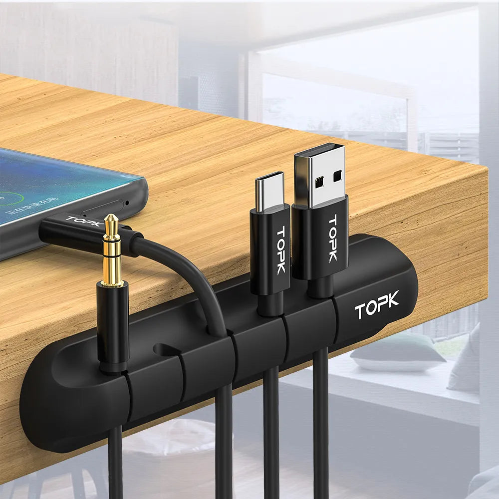 TOPK L16 Silicone USB Cable Winder Desktop Cable