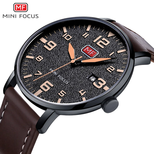 Quartz Wrist Watch Men Waterproof Brown Leather Strap Watches Relogio Masculino