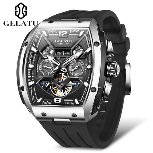 Waterproof Hollow  Relojes Tourbillon Automatic Mechanical  Watch for Man