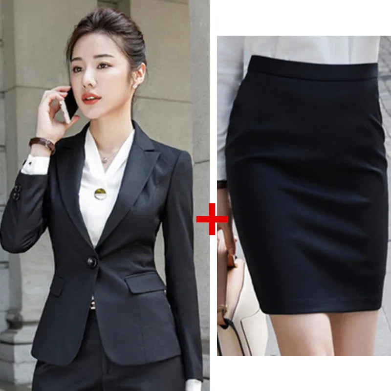 Pant Suits Office Lady Formal Pants Blazer Set Casual Trousers Jacket Suit