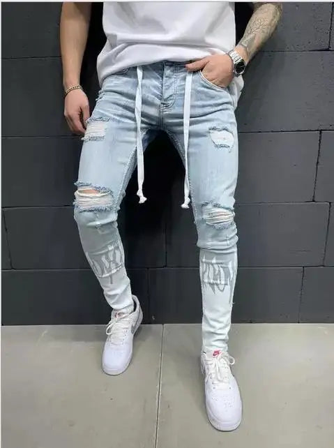 Plus Size Cotton Jeans Men Trousers Casual Multi Pocket Cargo Jeans