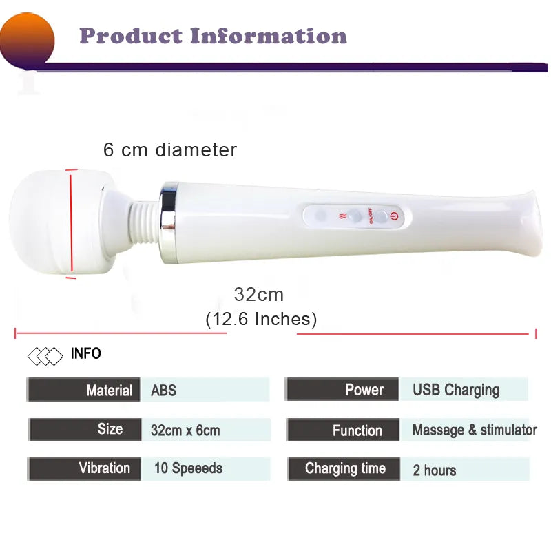 Powerful Magic Wand Vibrators for Women Clitori Stimulator