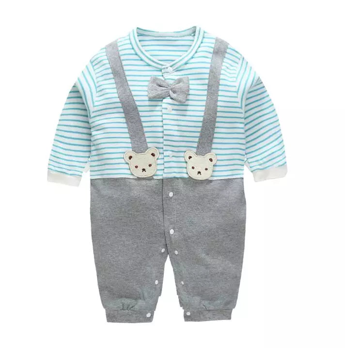 Newborn Unisex Jumpsuits Gentleman Autumn Long Sleeves Rompers