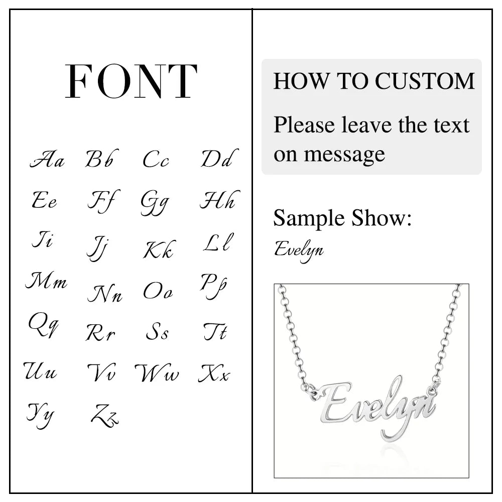 Sterling Silver Personalized Nameplate Letter Necklace Custom Name Pendants