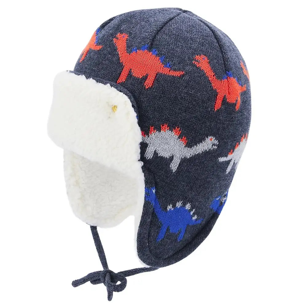 Winter Warm Cartoon Animal Baby Hats Soft Eargflap Hat Beanies Cap