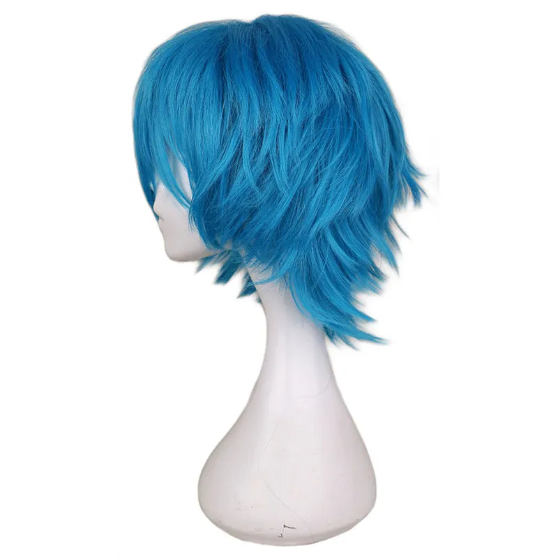 Short Men Green Blue Cosplay Wig Party Costume Synthetic Hair Wigs