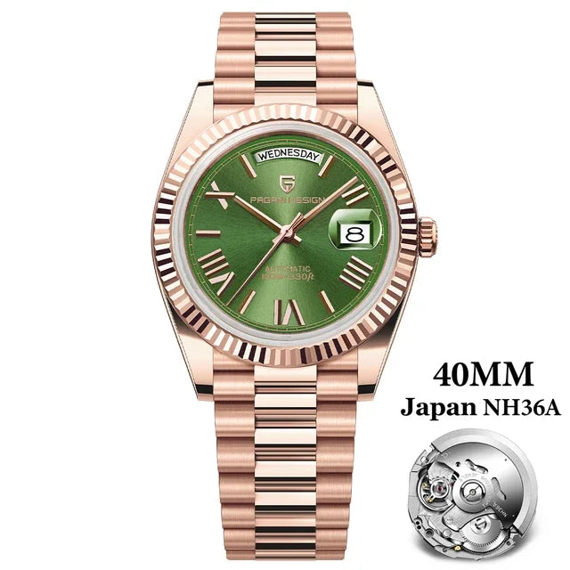 Sapphire Glass Date Wristwatch Men's  Automatic Mechanical Waterproof Watches