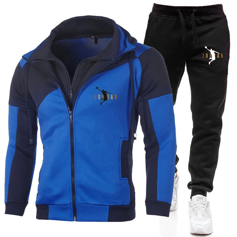 Men's Jacket Tracksuits Casual Two Pieces Sets Zipper Hoodie Gym