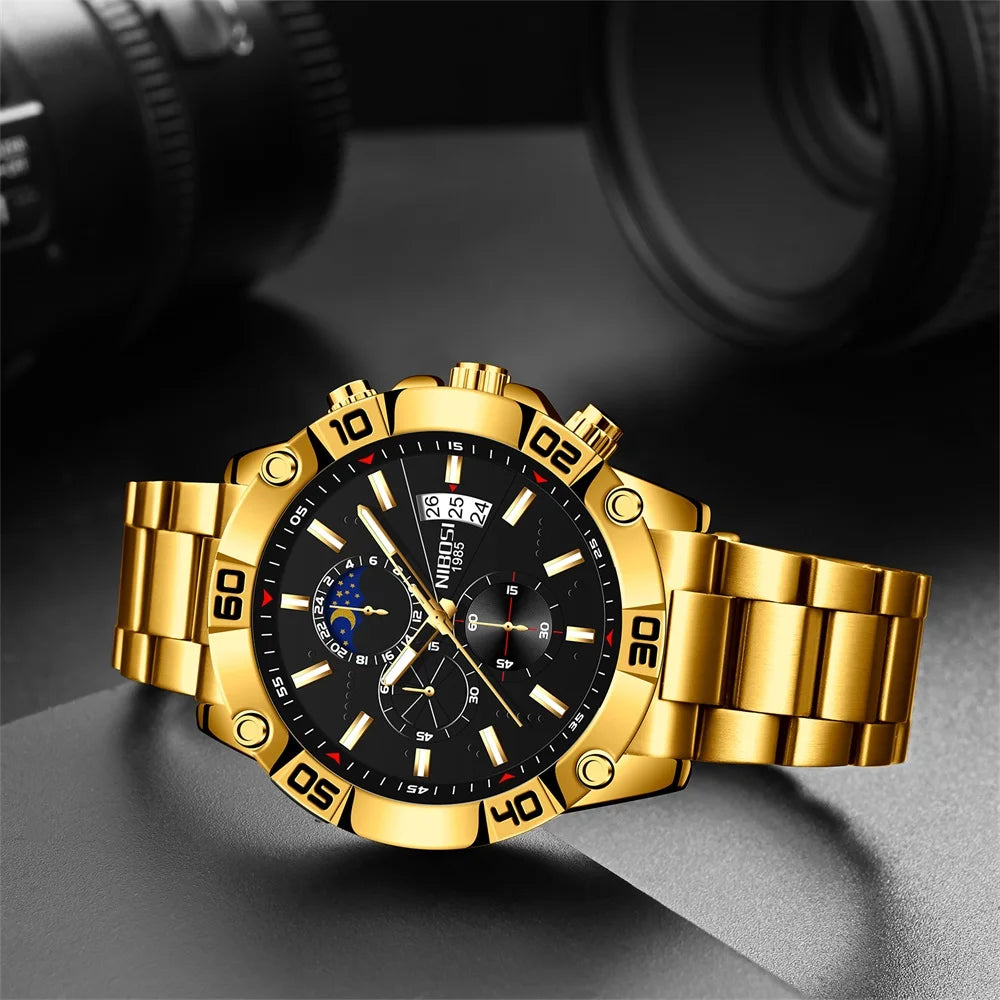 Sport Watches Luxury Quartz Stainless Steel Watch