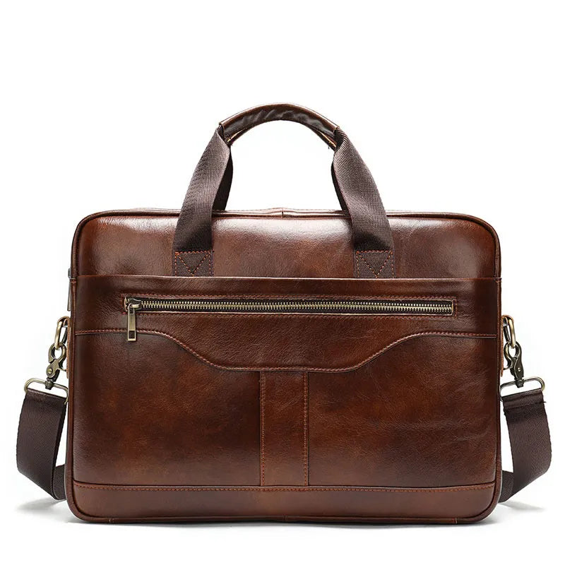 WESTAL Men's Briefcase Men's Bag Genuine Leather Laptop Bag