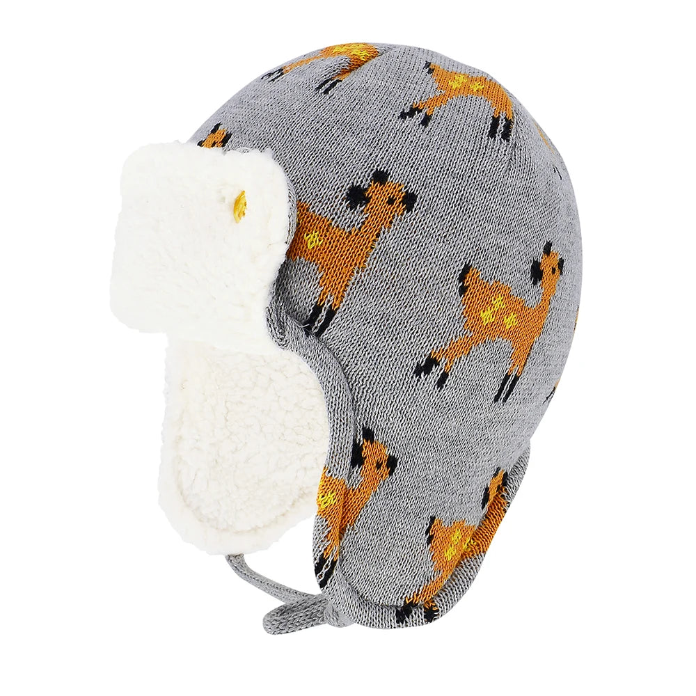 Winter Warm Cartoon Animal Baby Hats Soft Eargflap Hat Beanies Cap