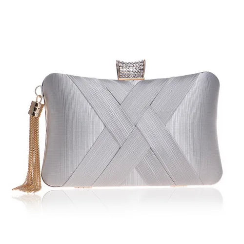 Women Bag Tassel Metal Small Day Clutch Purse Handbags