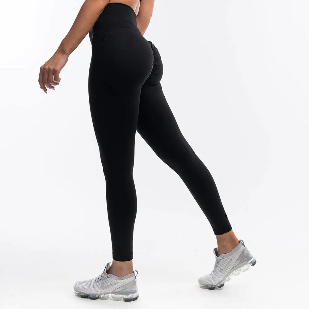 Tummy Control Training Sport Pants Fitness Scrunch Butt Womens Gym Yoga Leggings