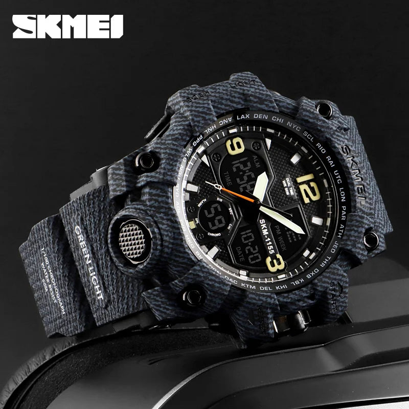 SKMEI Luxury Denim Style Sports Watches Men Digital Quartz Watch