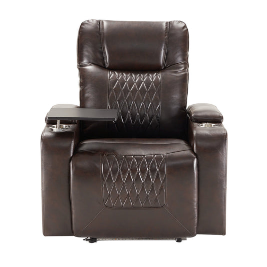 Power Motion Recliner With USB Charging Port and Hidden Arm Storage