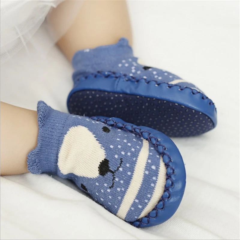 Toddler Baby Shoes Soft Sole Infant First Walker Cartoon Leather Rubber Sole