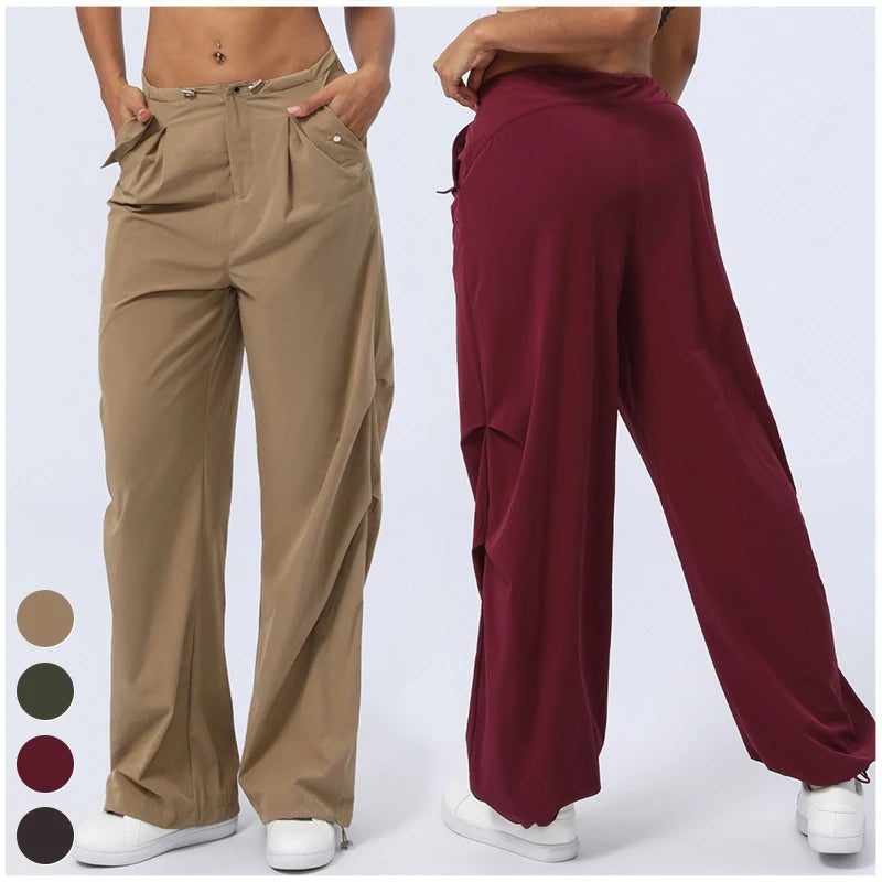 Sports Pants Custom Women's Clothings Loose Straight Trousers Casual High Waist