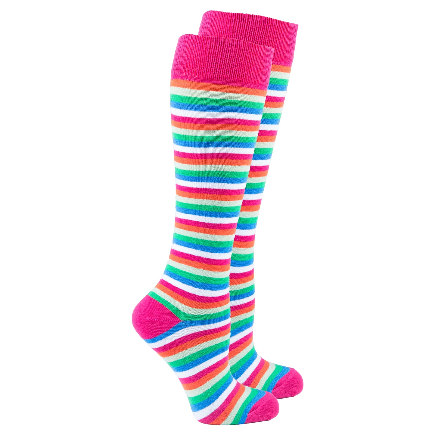 Women's Pink Blush Stripe Knee High Socks