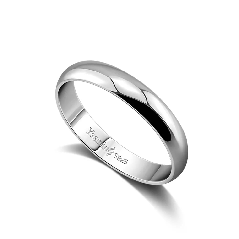 Simple Marriage Engagement Ring Sterling Silver Couple Ring