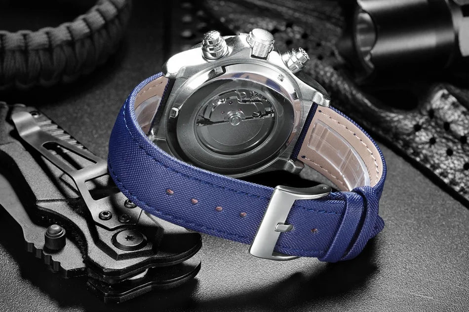 Waterproof Mechanical Wristwatches Sports Chronograph Men Automatic Watch