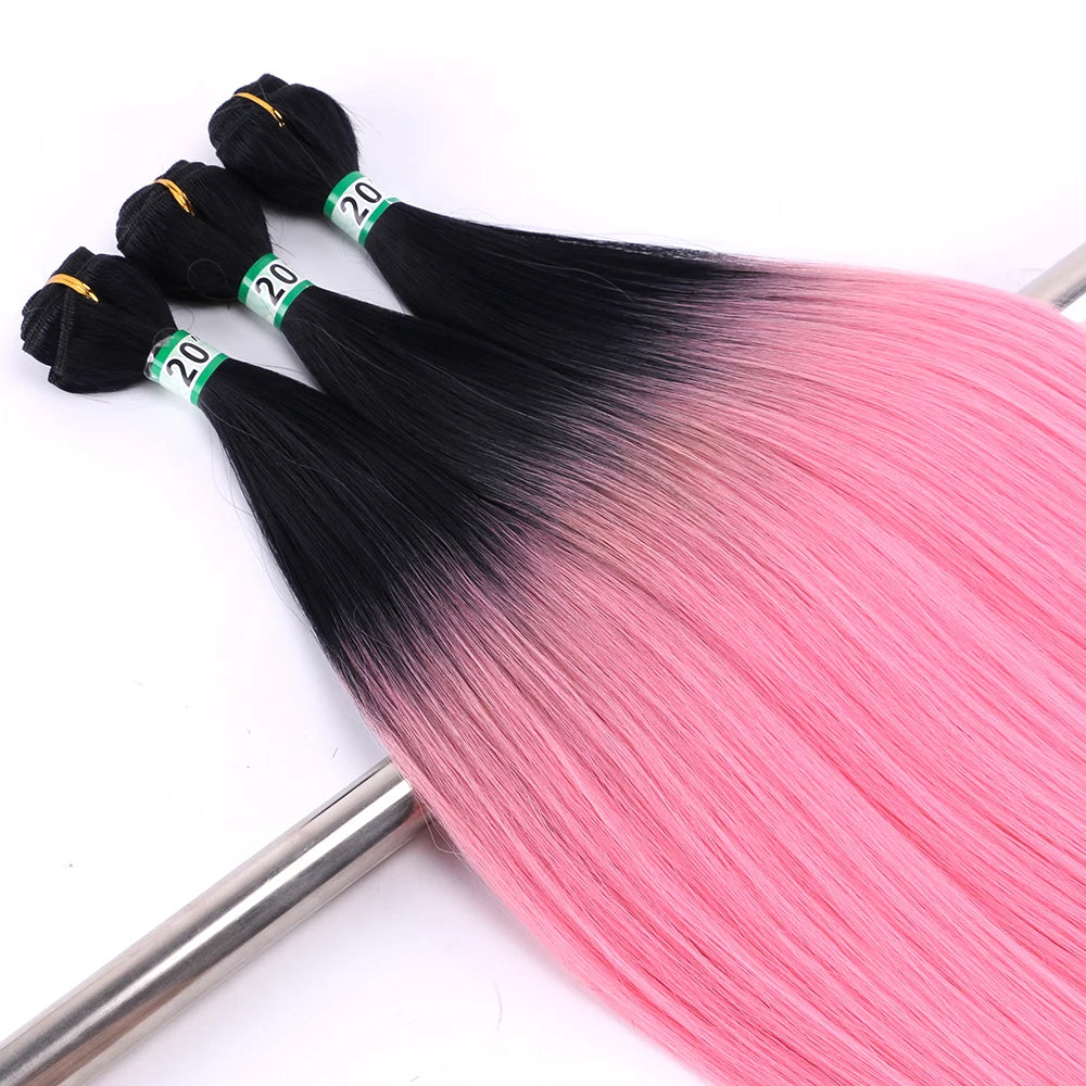 Synthetic Straight Hair Bundles Hair Extensions