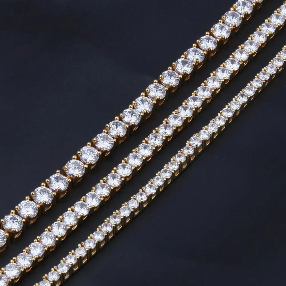 Tennis Bracelet With CZ Hiphop Diamond Tennis Chain for Men