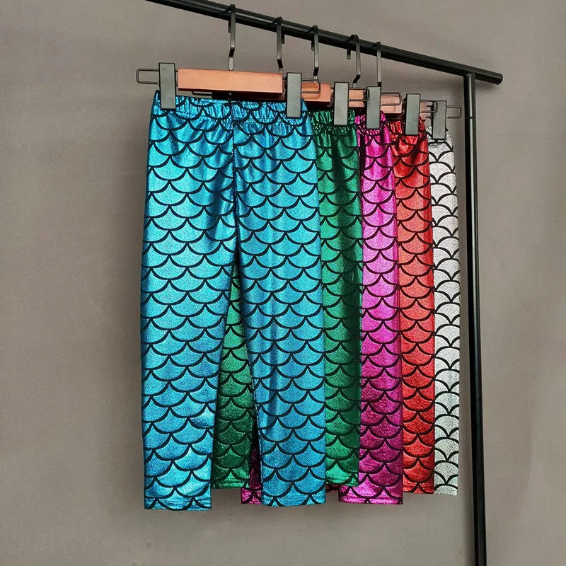 Mermaid Scale Printing Spring Summer Kids Baby Girls Leggings