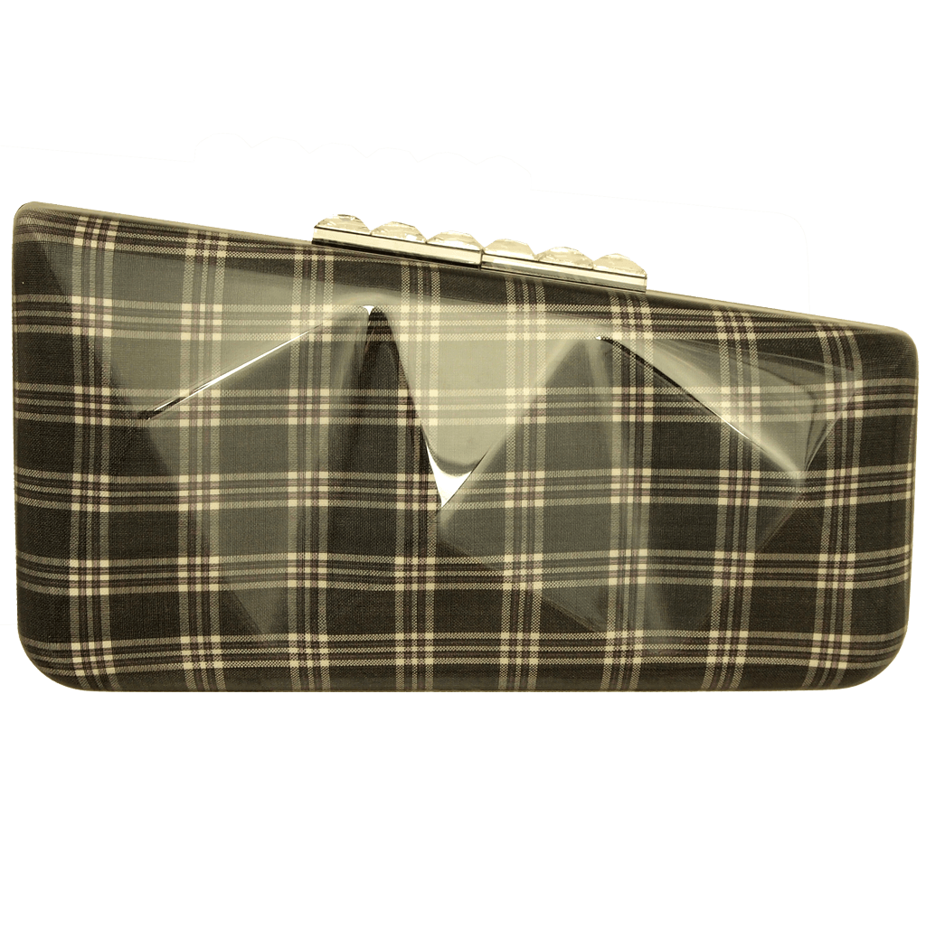 Minaudière in Grey Glen Plaid