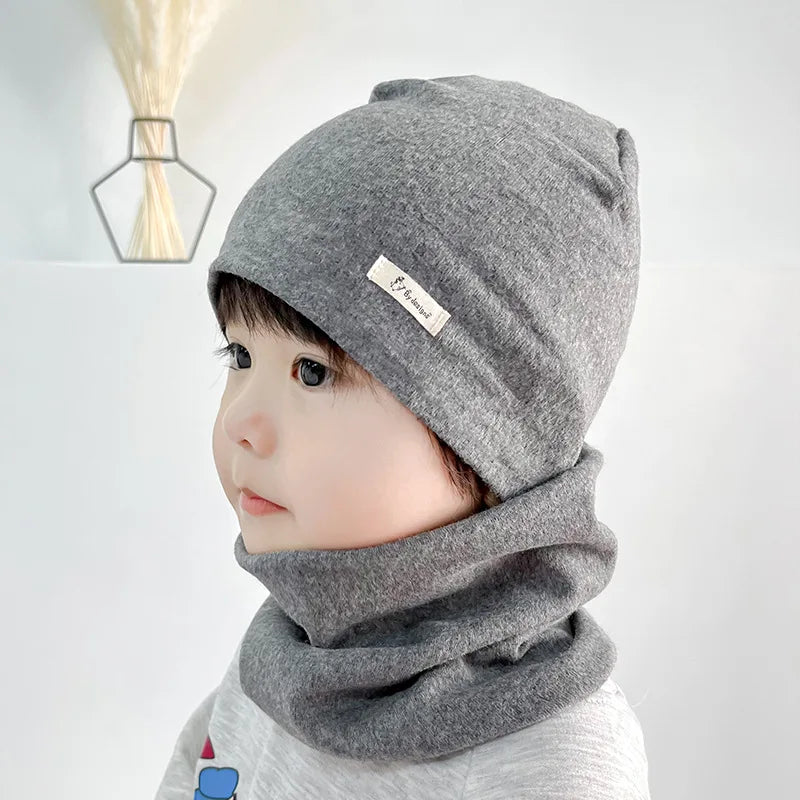 New Spring Autumn Girls Hat Scarf Set Cartoon Owl Star Swan Baby  Kids Hat Set