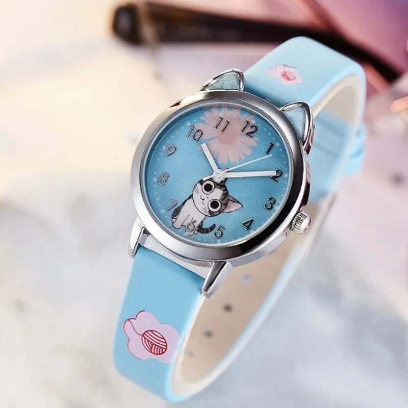 New Arrival Cute Cat Children Fashion Quartz Wristwatches