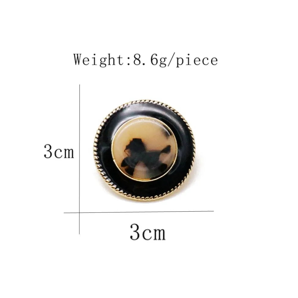 Round Pearl Black Enamel Cute Fashion Clip Earrings Statement Ear Jewelry