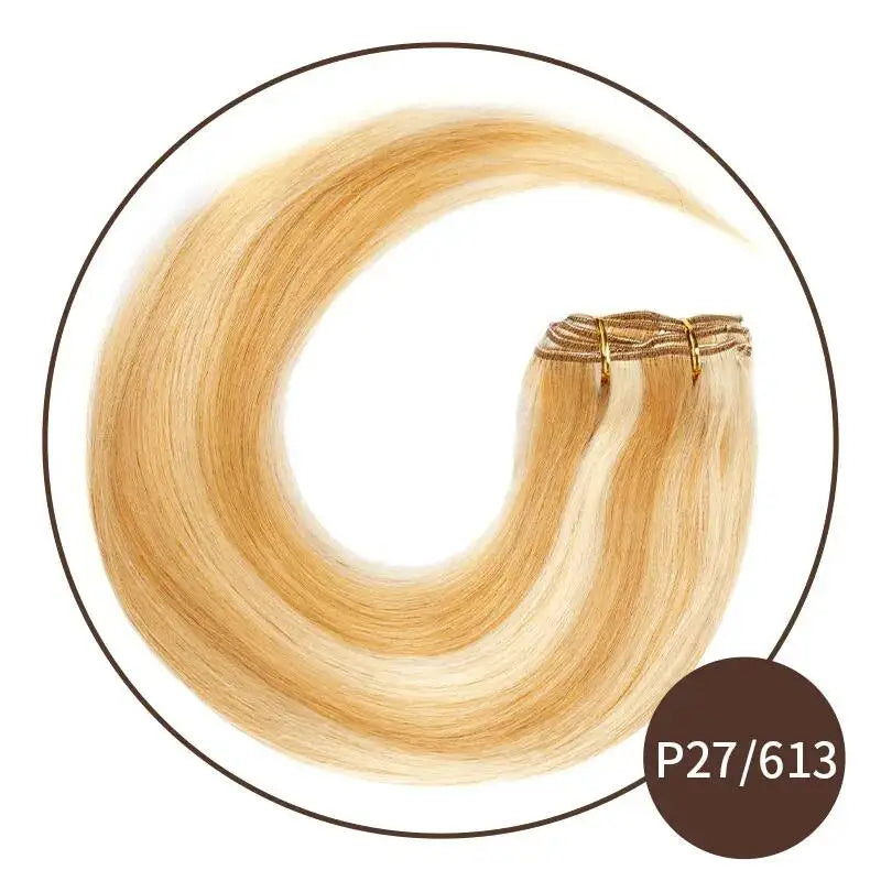 Short Double Weft Clip in Human Hair Extensions Thick Straight Hair Clip