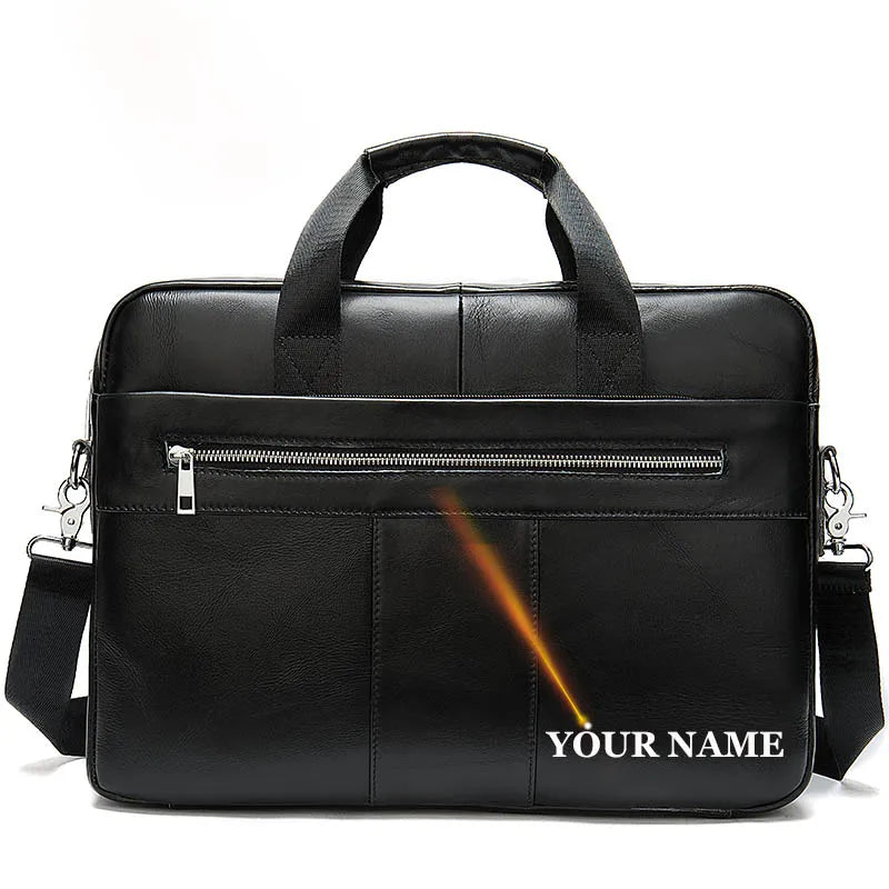 WESTAL Leather Bag Men Laptop Bag Men's Bags Genuine Leather Computer Briefcase