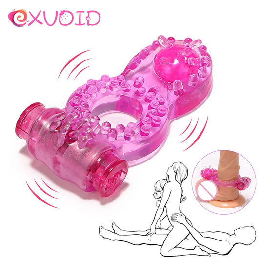 Penis Vibrator Ring Delay Ejacualtion Clitoris Stimulate Elastic Silicone