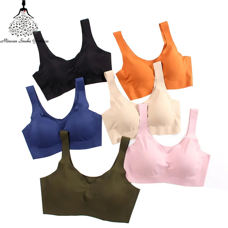 Sexy Women Bras Push Up Gather Bralette Seamless Bra Wire Free Vest Brassiere