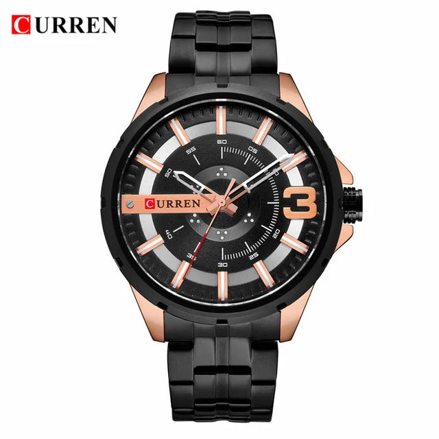 Quartz Business Men's Stainless Steel Wristwatches Waterproof