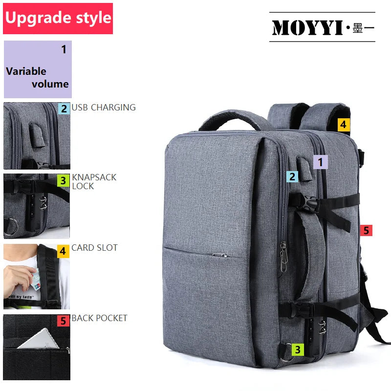 Travel Double Compartment USB Charging Backpack