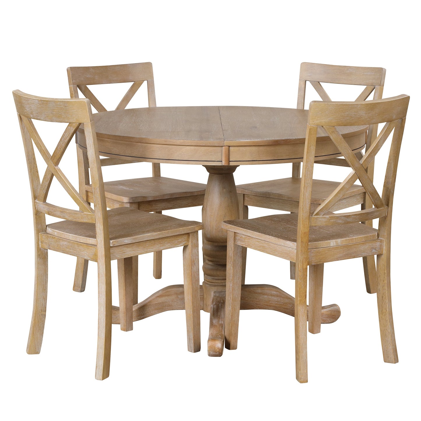 Modern Dining Table Set for 4,Round Table and 4 Kitchen Room Chairs