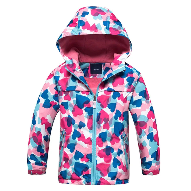 Windbreaker Jacket for Child Clothing  Brand Flower Polar Fleece Outerwear