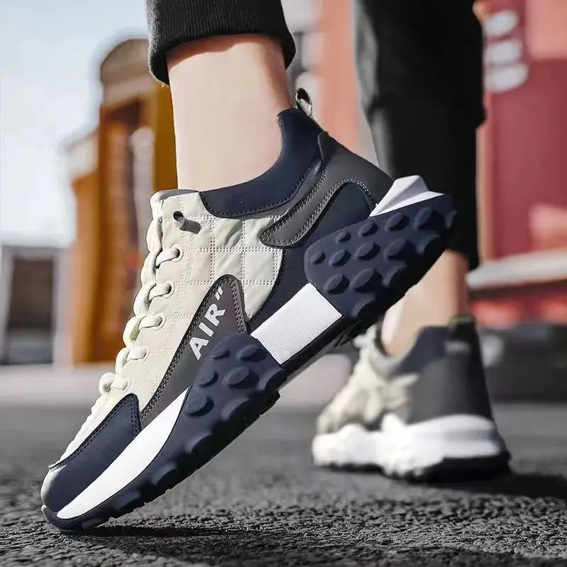 Thick Sole Lace Up Men's Outdoor Anti-Slip Sports Shoes Sneakers for Man