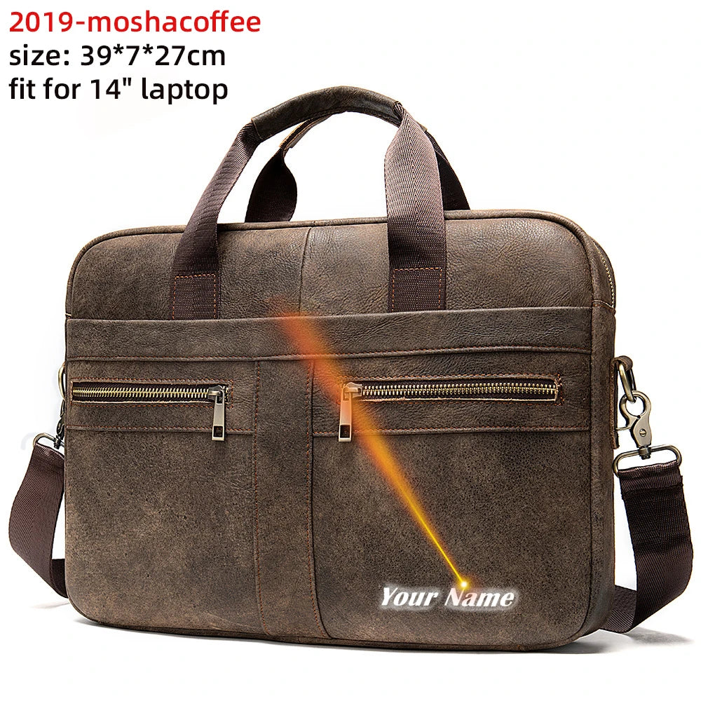 WESTAL Men's Briefcases Bag Men Leather Laptop Bag