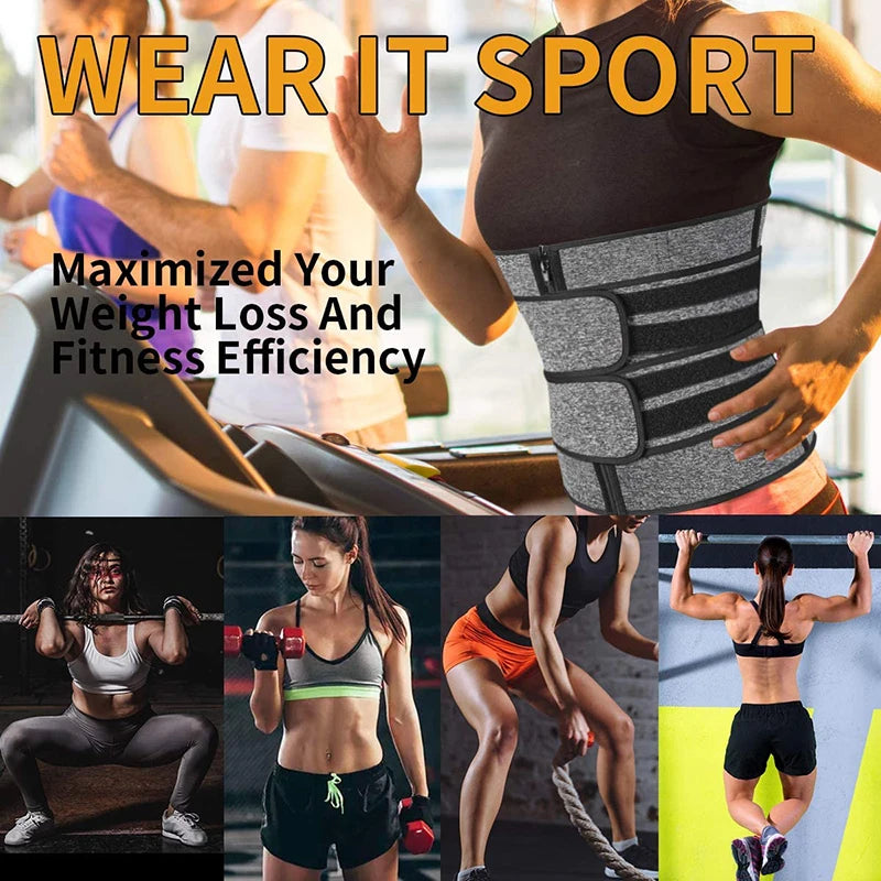 Neoprene Sauna Waist Trainer Corset Sweat Belt for Women Workout Fitness