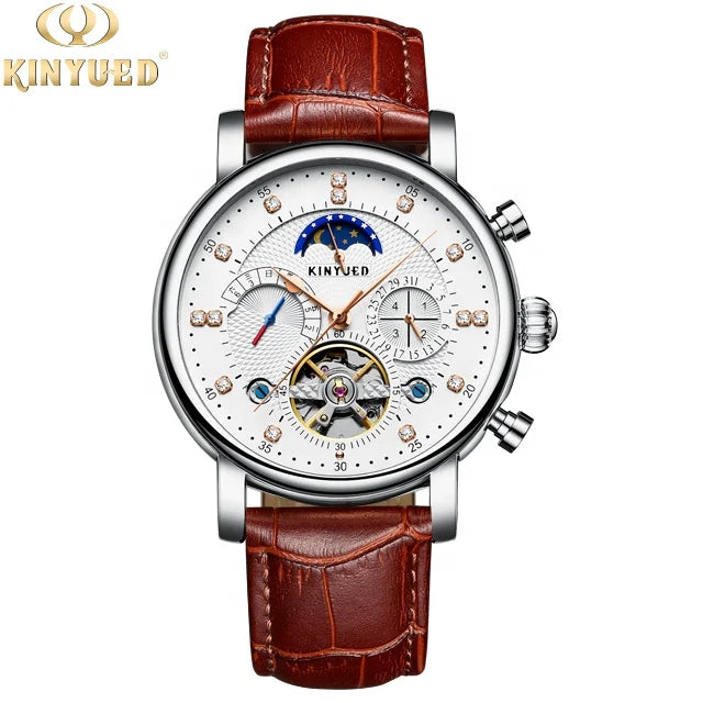 Men's Mechanical Watch Tourbillon Automatic Mechanical Leather Waterproof