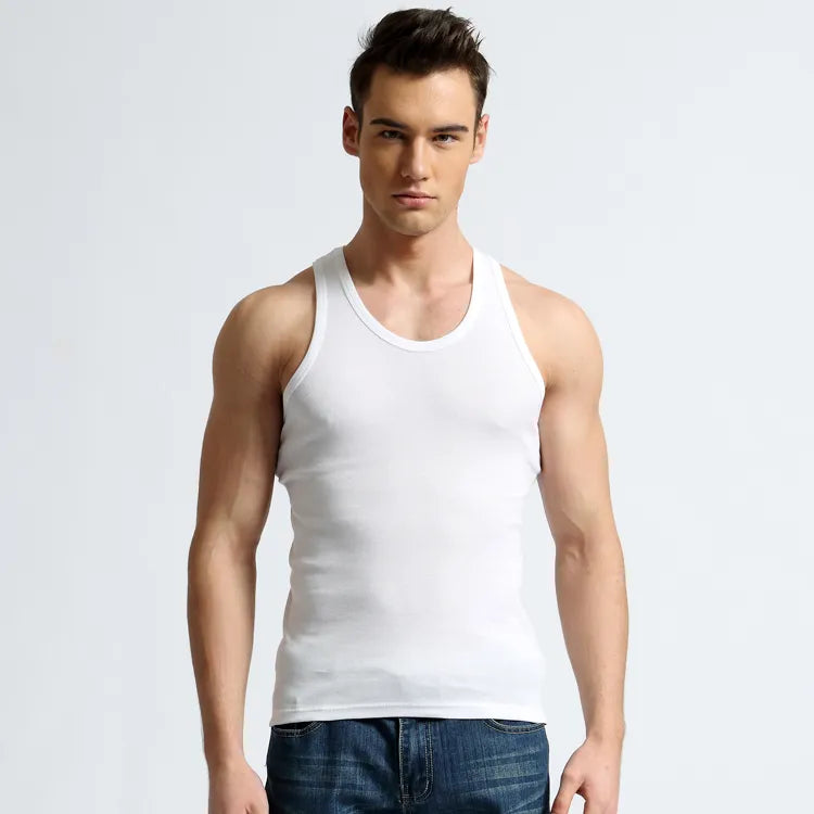 Men's Underwear Cotton Tank Top Bodybuilding Singlet Sleeveless Slim Fit Vest