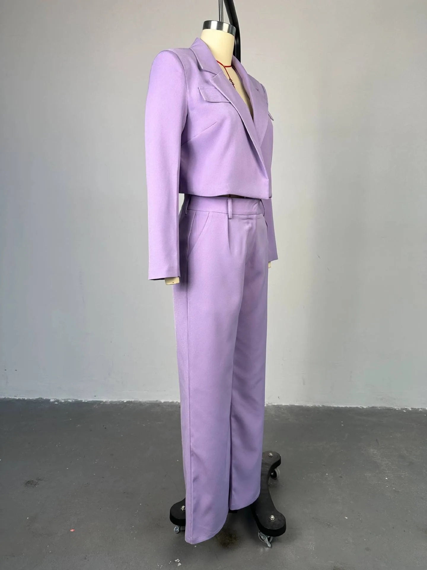 Women's Long Sleeve Two Piece Sets Wide Leg Pant Suit