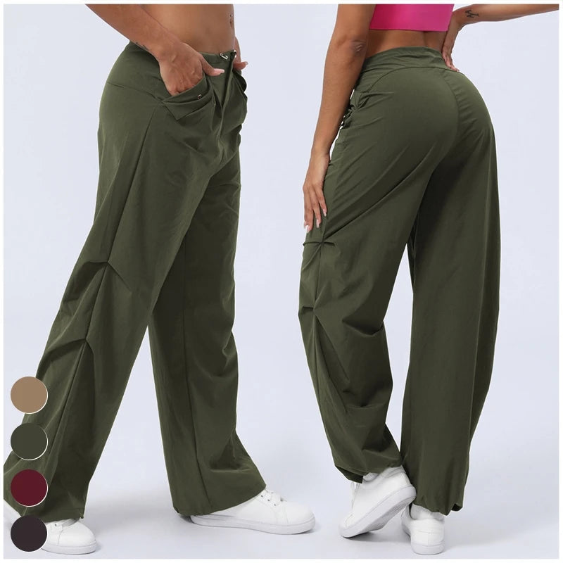 Sports Pants Custom Women's Clothings Loose Straight Trousers Casual High Waist