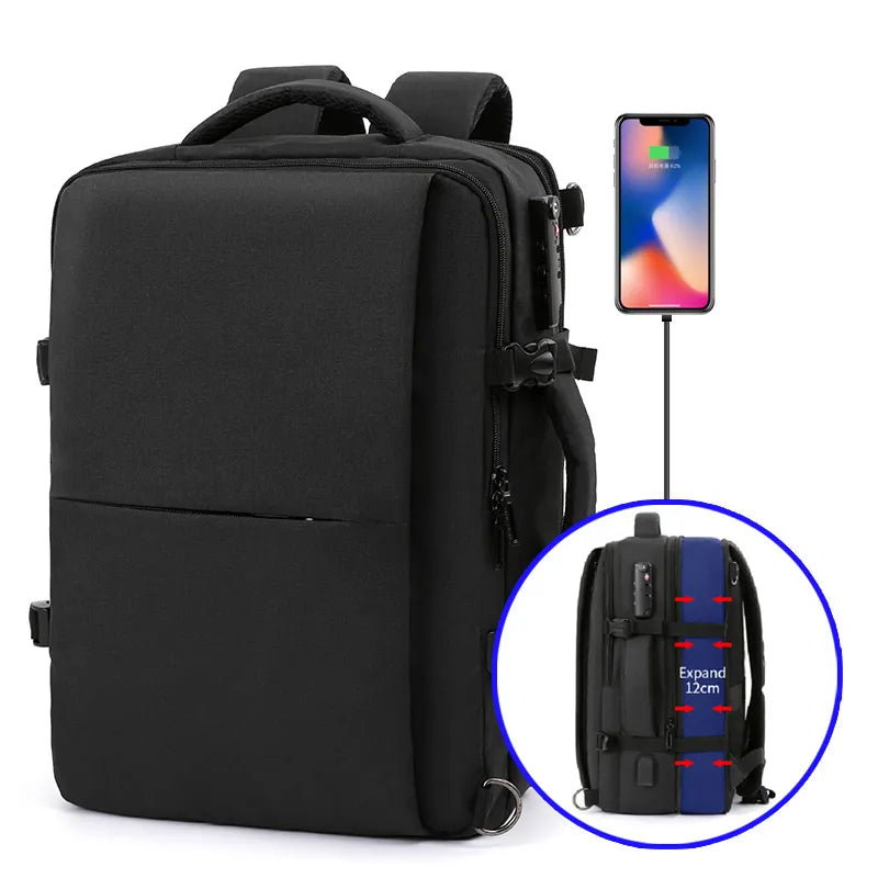 Travel Double Compartment USB Charging Backpack