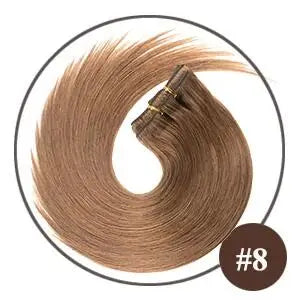 Short Double Weft Clip in Human Hair Extensions Thick Straight Hair Clip