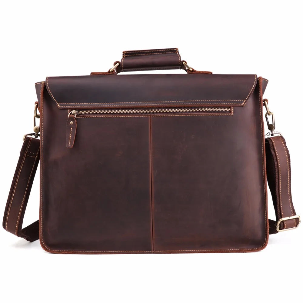 Vintage Men's Briefcase Leather Messenger Bag Men Business Office Handbag