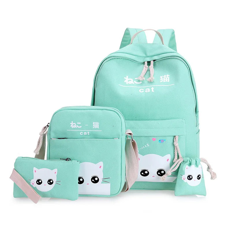 Orthopedic Satchel Backpacks for Children School Bag for Girls,4 set